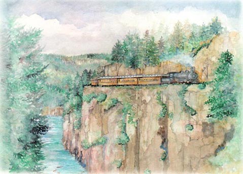 Durango and Silverton Railroad on Mountain